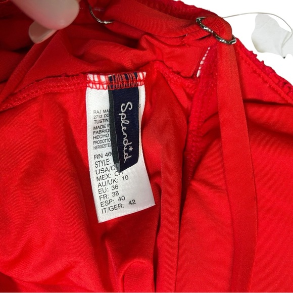 SPLENDID V front crochet one piece swimsuit size Small style SP62814M NWT - Picture 5 of 7